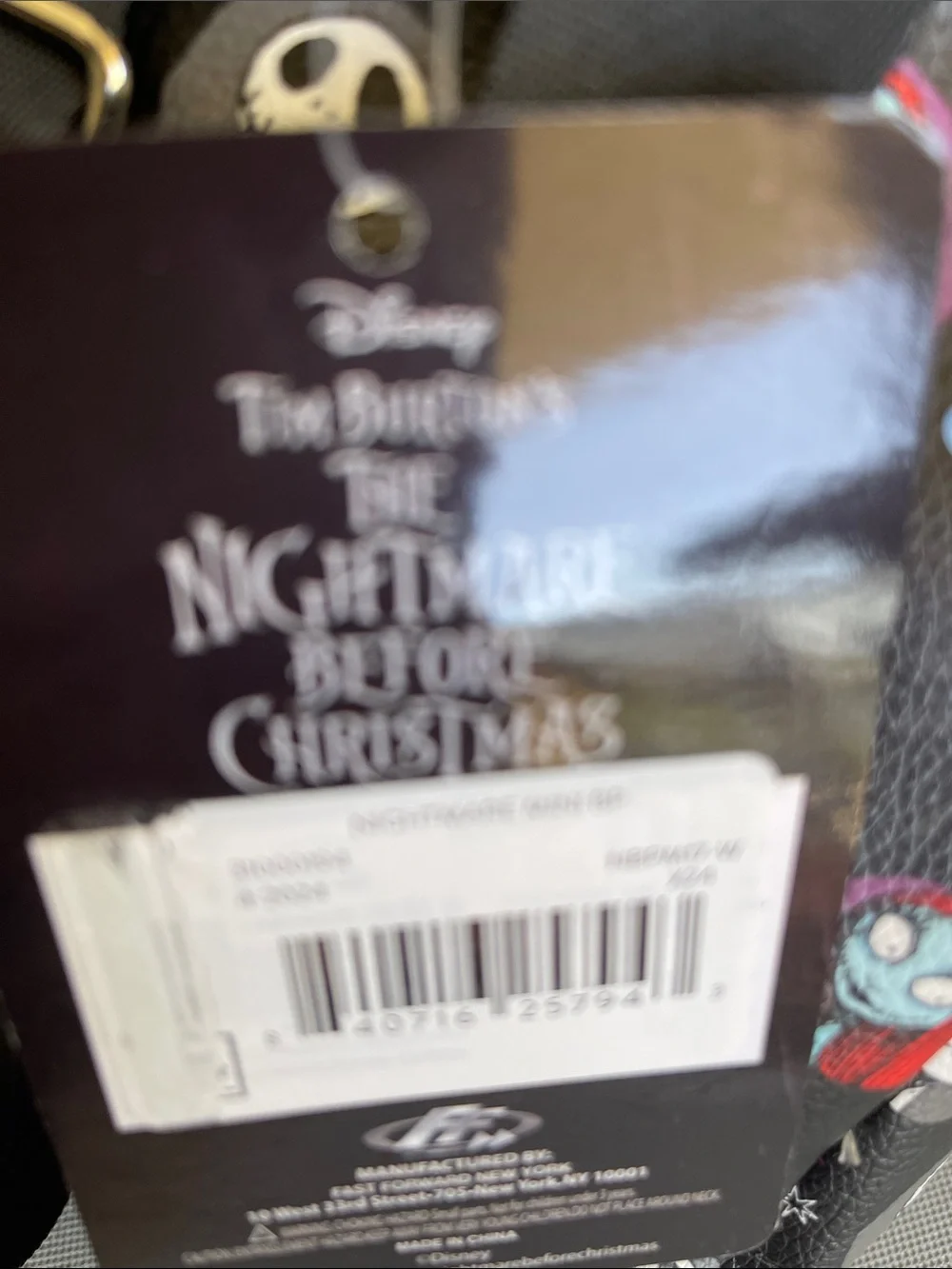 Nightmare Before Christmas Mini Backpack with Jack & Sally Print - Black NWT